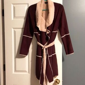 Ladies Purple & Cream Color Coat